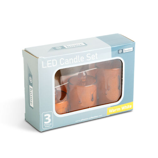58260B • Sada LED sviečok – teplá biela – plast – 3 ks / sada