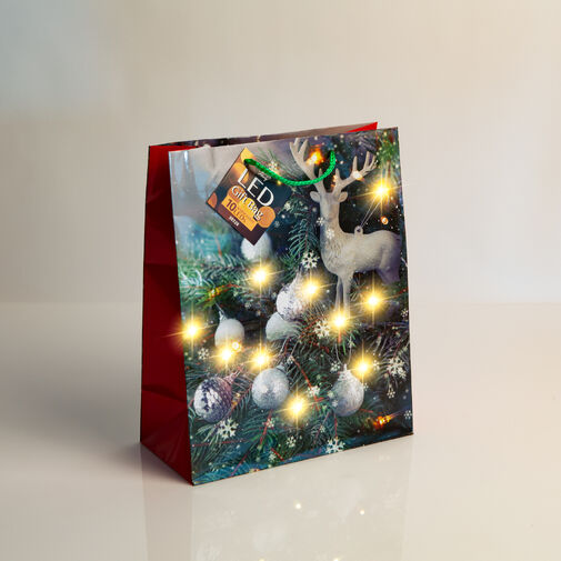 58328 • Darčeková taška - 10 teplých bielych LED, papier - 265 x 127 x 330 mm - 4 druhy/balenie - 12ks/balen