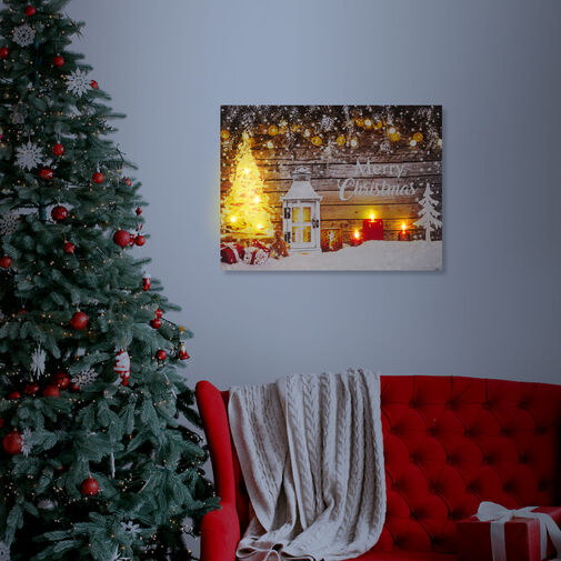 58458 • Vianočný LED obraz - s vešiakom na stenu ,2 x AA, 40 x 30 cm