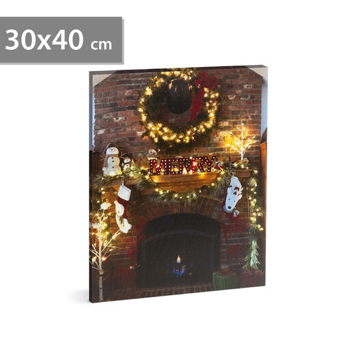 58467 • Vianočný LED obraz - s vešiakom na stenu, 2 x AA, 30 x 40 cm
