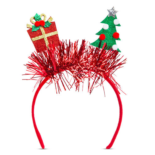 58574A • Vianočná čelenka - červená - darček, vianočný strom - 20 cm