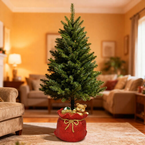 58592 •  Stojan na vianočný stromček – vrece Santa Clausa – umelý kameň – 41,5 x 31 x 42,5 cm