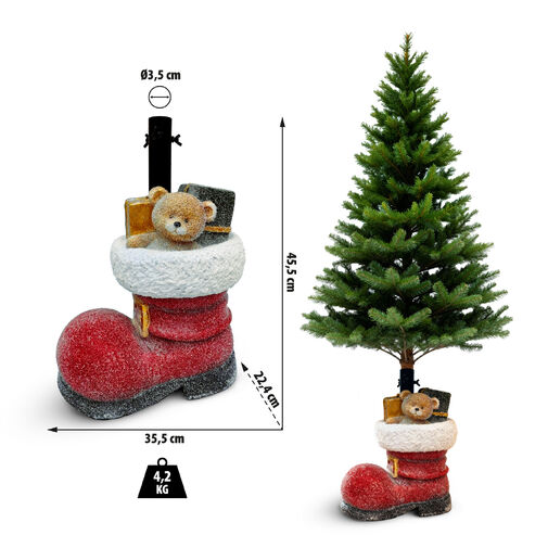 58594 • Stojan na vianočný stromček – čižma – umelý kameň – 35,5 x 22,4 x 45,5 cm