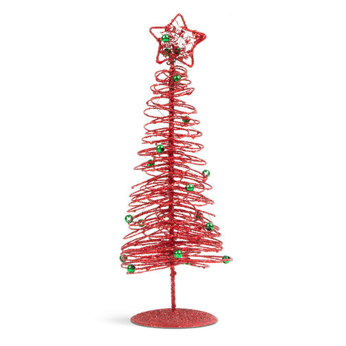 58622A • Trblietavý, kovový vianočný strom - 28 cm - červený