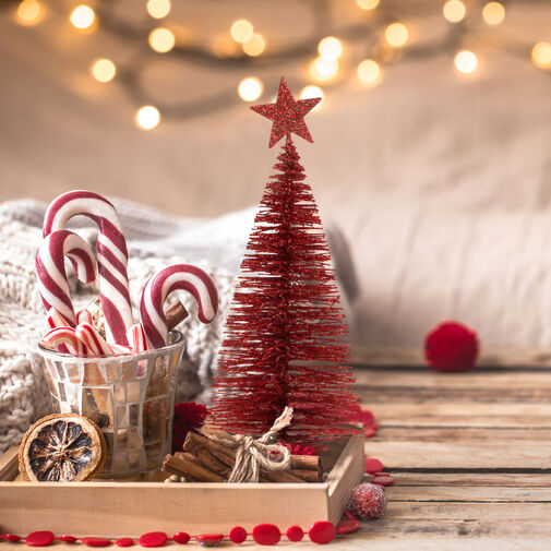 58658 • Mini vianočný strom - trblietavý - 18 cm - 4 farby