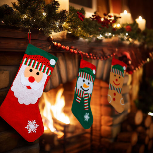 58668B • Vianočná čižma - 42 x 24,5 cm - textil - 3 druhy