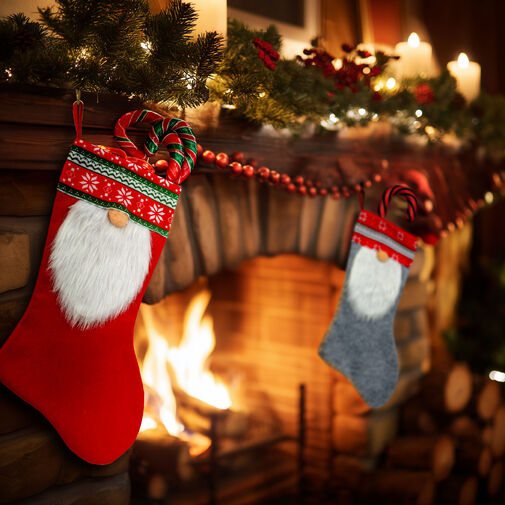 58669A • Vianočná čižma - 45 cm - textil - 2 druhy