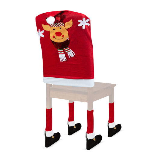 58737C • Vianočná dekorácia na stoličku sada - Sob - 50 x 60 cm - červená/biela
