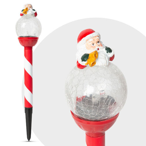 58764 • LED solárna lampa - mikuláš, sklenený krištál - 42 x ø7,5 cm