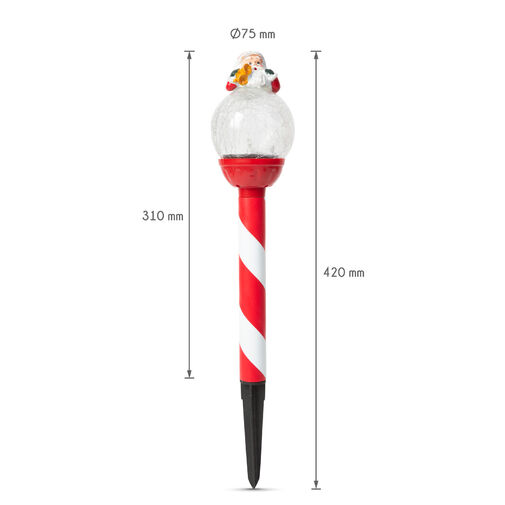 58764 • LED solárna lampa - mikuláš, sklenený krištál - 42 x ø7,5 cm
