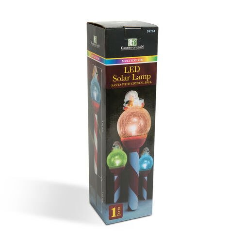58764 • LED solárna lampa - mikuláš, sklenený krištál - 42 x ø7,5 cm