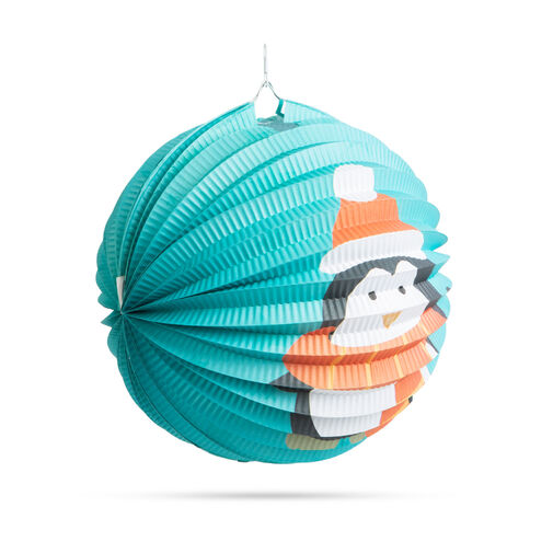 58765C • Vianočný lampion - vzor tučniaka - 25 cm