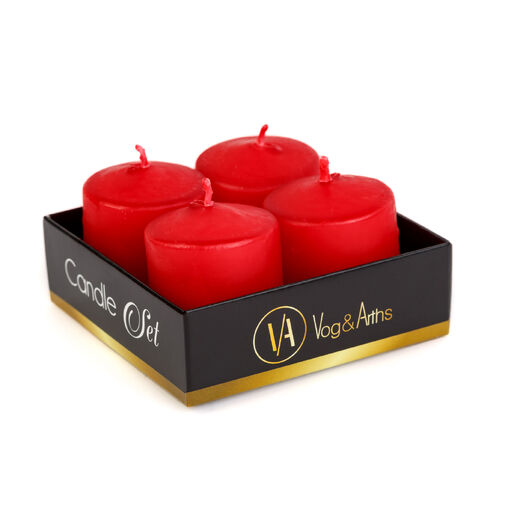 58813A • Sada sviečok - červené, bez vône - 4 x 45 g 