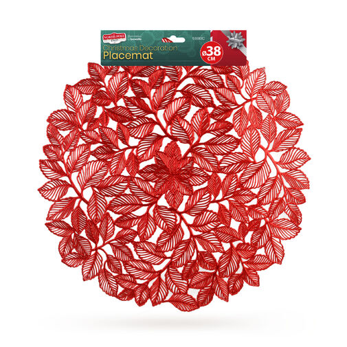 58861D • Prestieranie – červené – metalický efekt – okrúhle – PVC – 38 cm