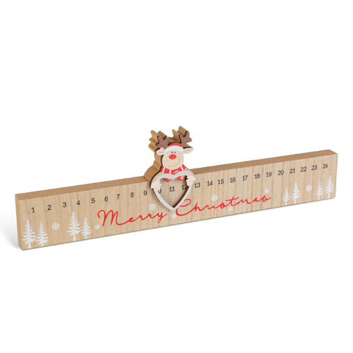 58880 • Adventný kalendár - „Merry Christmas“ sob - MDF - 40 x 11 cm