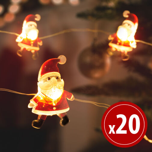 58926 • LED sveteľná reťaz - mikuláš - 2,2 m - 20 LED - teplá biela - 2 x AA