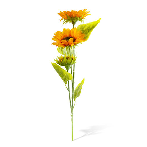 59003 • Jesenná dekorácia - slnečnica - citrónovo žltá - 3 kvety - 90 cm
