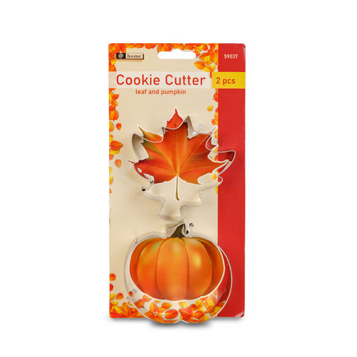 59037 • Súprava formičiek na sušienky - list a tekvica - kov - 8 cm - 2 ks / súprava