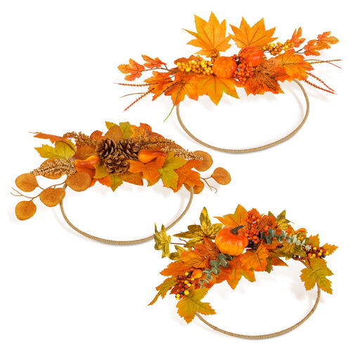 59041 • Jesenná dekorácia – veniec / ozdoba na dvere – 24 cm – 3 druhy