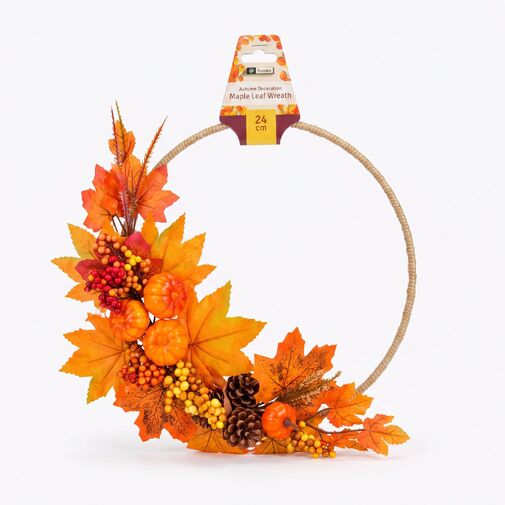 59041 • Jesenná dekorácia – veniec / ozdoba na dvere – 24 cm – 3 druhy