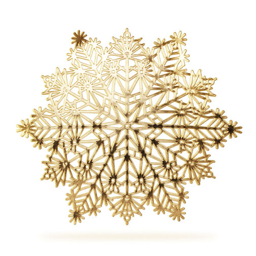 59703A • Silikónová podložka pod hrniec – snehová vločka – zlatá – 38 cm