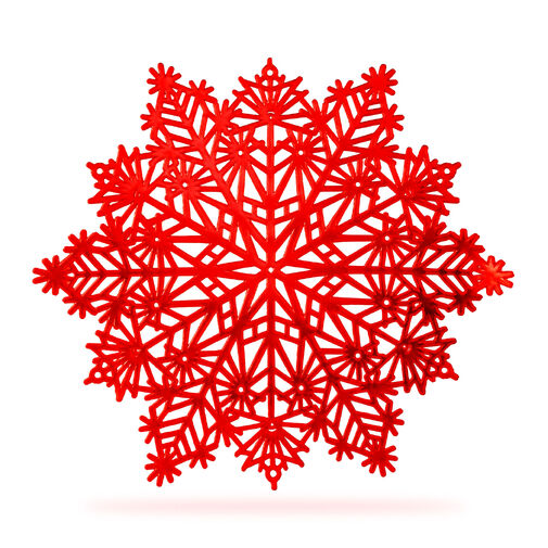 59703C • Silikónová podložka pod hrniec – snehová vločka – červená – 38 cm