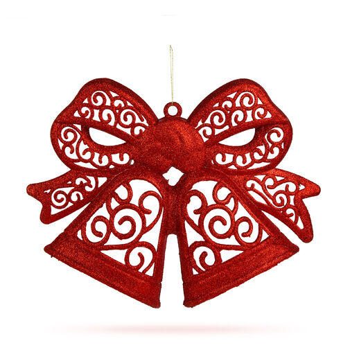 59705C • Vianočná dekorácia – mašľa – závesná – červená – 35 cm