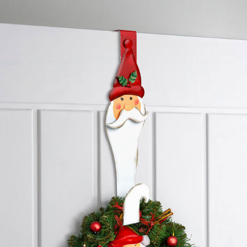 59708A • Vianočný dverový vešiak – kovový – Santa – 38 cm