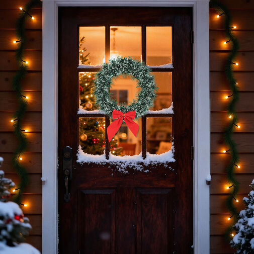 59711 • Vianočný dverový veniec – s mašľou – 27 cm