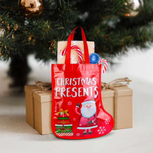 59713A • Vianočná darčeková taška – čižma – 33 cm – červená