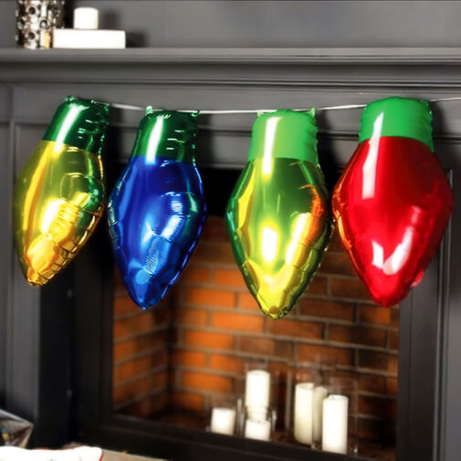 59715 • Vianočná dekorácia – balón – klasická žiarovka – 26 x 43 cm – 4 ks / balenie