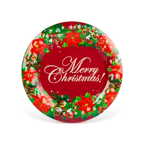 59718A • Vianočný tanier – plastový – „Merry Christmas” – 37,5 cm