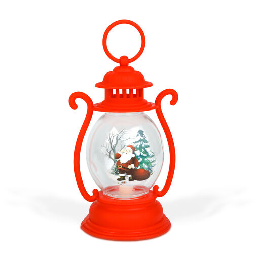 59719A • Vianočná dekorácia – lampáš – Santa – červený – 16,5 x 7 cm – 3 x LR44