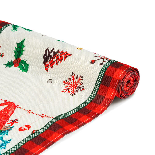 59732B • Vianočná dekorácia - stolový behúň - škriatok - 183 x 33 cm