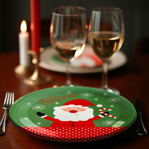 59734 •  Vianočná papierová tanierová sada - Mikuláš - 16,5 / 23 cm - 12+12 ks / balenie