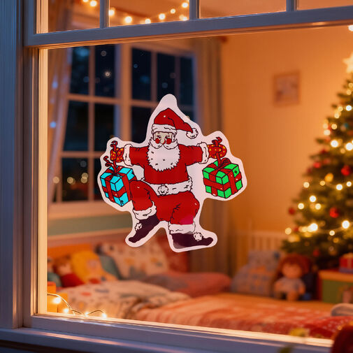 59736A • Vianočná okenná dekorácia - Mikuláš - s prísavkou - 30 x 29 cm