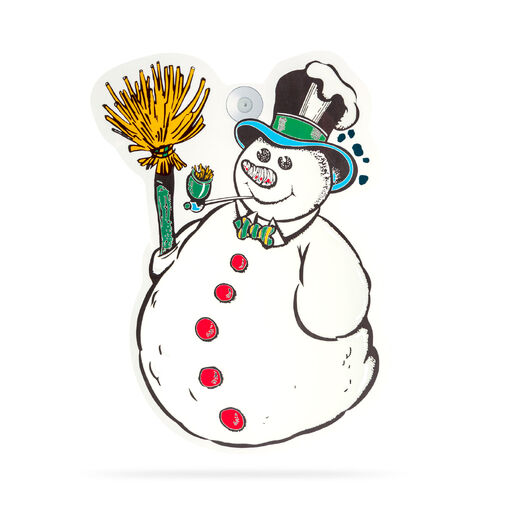 59736B • Vianočná okenná dekorácia - snehuliak - s prísavkou - 30 x 29 cm