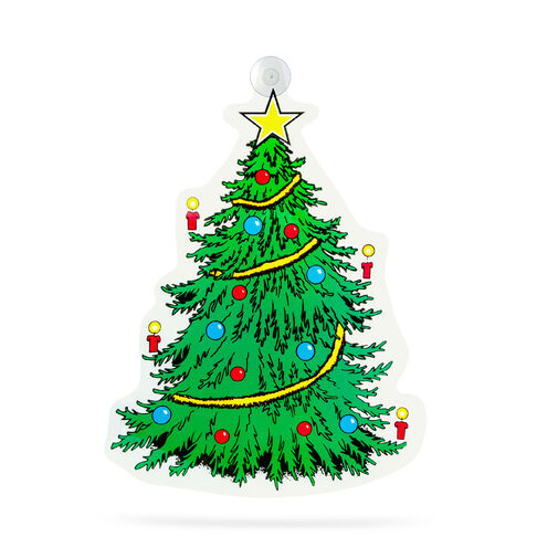 59736C • Vianočná okenná dekorácia - vianočný stromček - s prísavkou - 30 x 29 cm