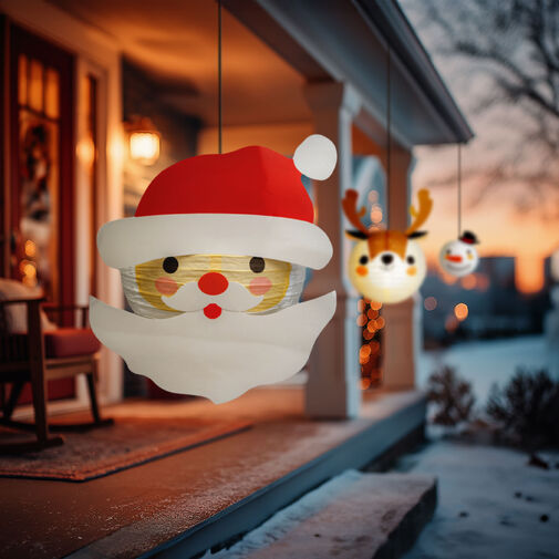 59739A • Vianočný lampión - Mikuláš - papier - 30 cm