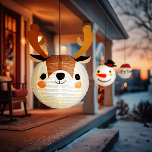 59739C • Vianočný lampión - sob - papier - 30 cm