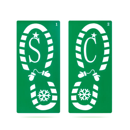 59741 • Vianočná dekorácia - sada šablón na odtlačky nôh - plast - 30,5 x 14 cm - 4 ks / balenie