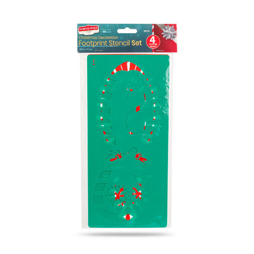59741 • Vianočná dekorácia - sada šablón na odtlačky nôh - plast - 30,5 x 14 cm - 4 ks / balenie