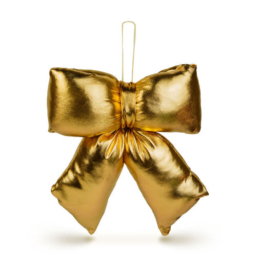 59745A • Mašľa dekorácia - trblietavá zlatá - 21 x 19 cm