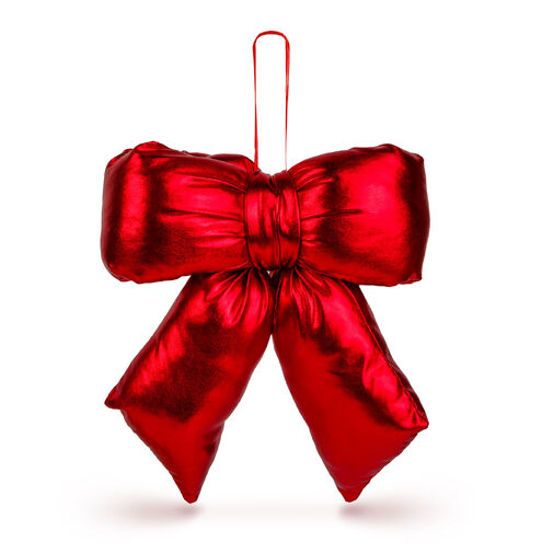 59745C • Mašľa dekorácia - trblietavá červená - 21 x 19 cm