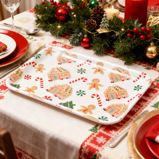 59750 • Vianočný podnos - plast - 36 x 26 cm
