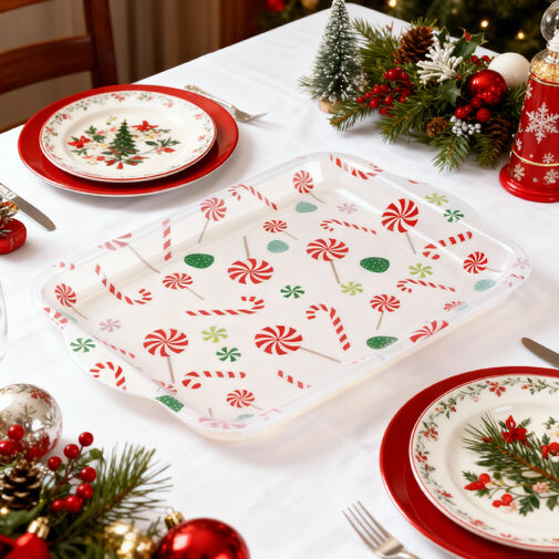 59751 • Vianočný podnos - plast - 34 x 23 cm