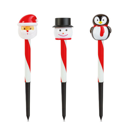 59760 • Vianočná solárna lampa – LED – Santa Claus, snehuliak, tučniak – 36,5 x 6 x 6 cm