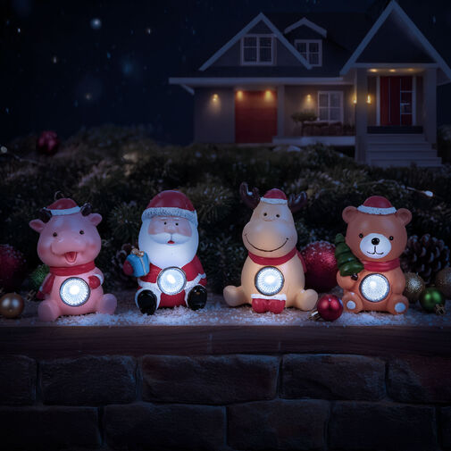 59762 • Solárna vianočná dekorácia – studená biela – 4 druhy – 6 x 5 x 10 cm