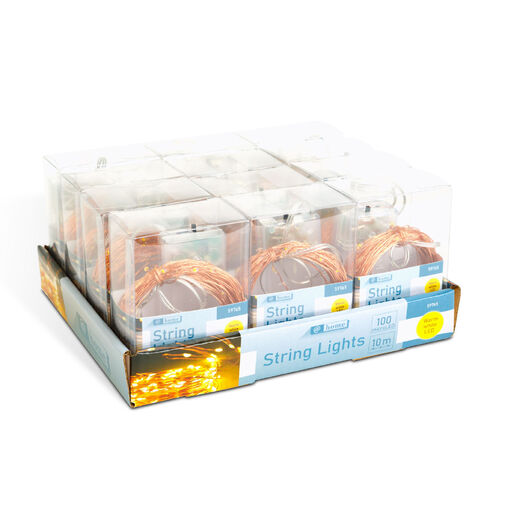 59765 • Svetelná reťaz – teplá biela – 100 x microLED – 10 m – 2 x AA