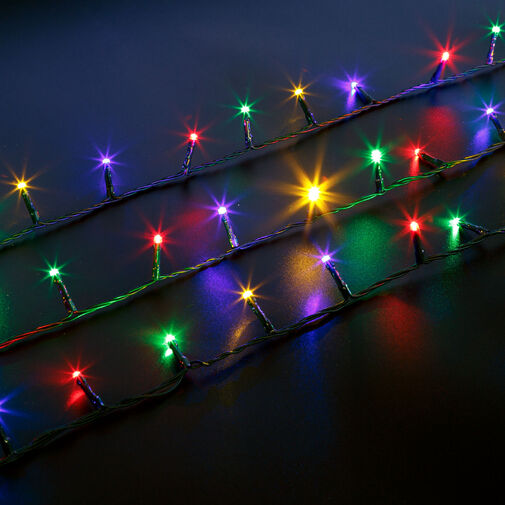 59766 • Svetelná reťaz – 5 m – farebná – 100 LED – 220–240 V – 6 W – zelený kábel